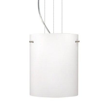 Besa Lighting Tamburo 8 Cable Pendant, Opal Matte, Satin Nickel Finish, 1x11W LED 1KG-400607-LED-SN